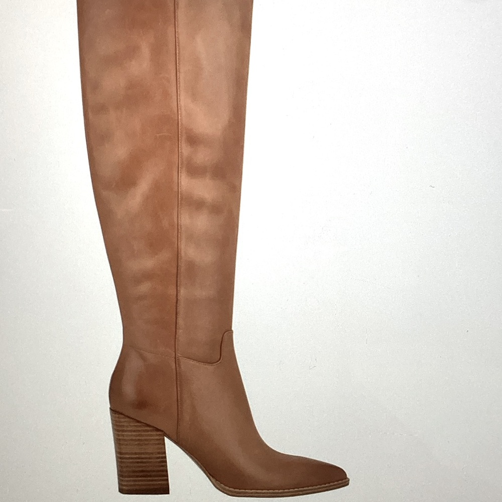 Women’s Brixe Heeled Leather Boots Netural Nine West